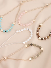 Gold Plated/Silver Plated Semi-Precious Stone Pully Bracelet - Image 1 of 7
