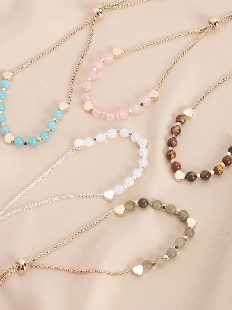 Gold Plated/Silver Plated Semi-Precious Stone Pully Bracelet - Image 1 of 7