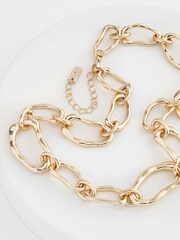 Gold Tone Organic Shaped Necklace Made With Recycled Metals - Image 3 of 3