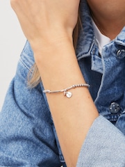 Sterling Silver Initial Heart Beaded Bracelet - Image 1 of 24