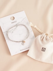 Sterling Silver Initial Heart Beaded Bracelet - Image 24 of 24