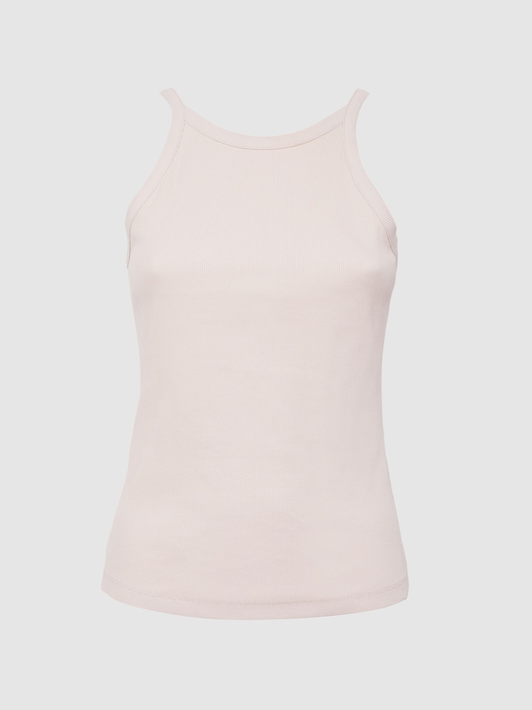 Reiss Pink Louisa Crew Neck Ribbed Cami Vest Top - Image 2 of 6