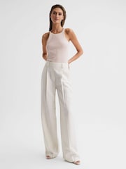 Reiss Pink Louisa Crew Neck Ribbed Cami Vest Top - Image 3 of 6