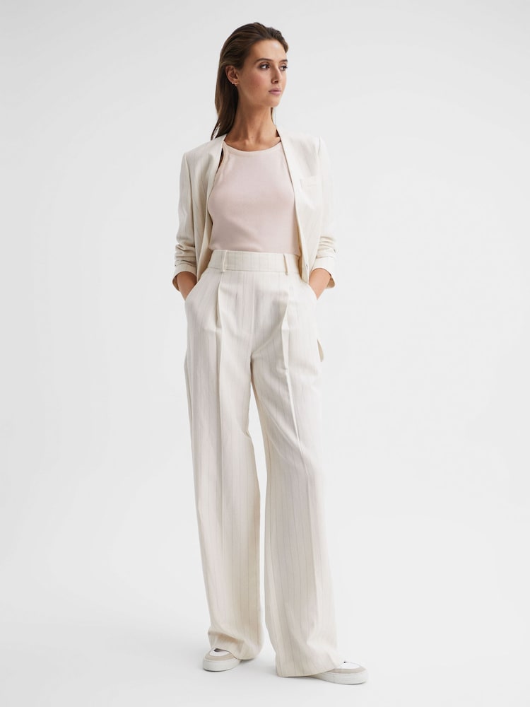Reiss Pink Louisa Crew Neck Ribbed Cami Vest Top - Image 6 of 6