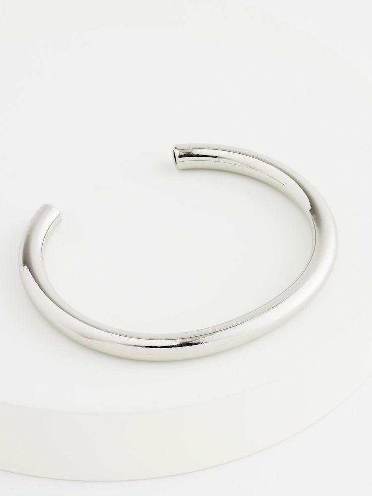Silver Tone Chunky Cuff Bracelet - Image 3 of 3