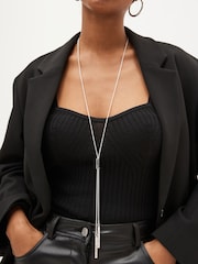 Silver Tone Long Bar Drop Y Necklace - Image 1 of 3