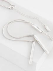 Silver Tone Long Bar Drop Y Necklace - Image 3 of 3