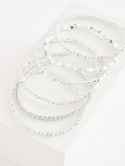 Silver Tone Sparkle Stretch Bracelets Pack - Image 2 of 3