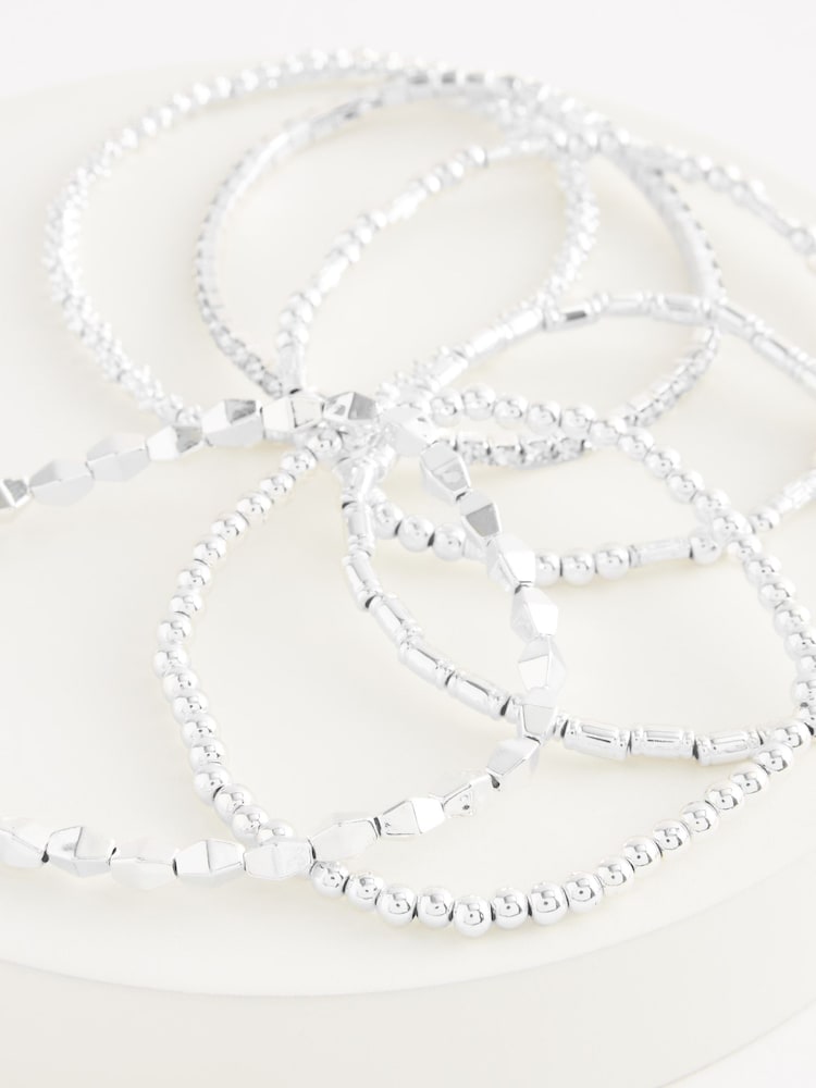 Silver Tone Sparkle Stretch Bracelets Pack - Image 3 of 3