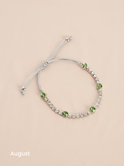 Silver Plated Birthstone Cupchain Sparkle Pully Bracelet - Image 10 of 15