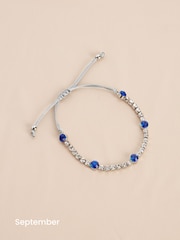 Silver Plated Birthstone Cupchain Sparkle Pully Bracelet - Image 11 of 15