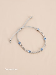 Silver Plated Birthstone Cupchain Sparkle Pully Bracelet - Image 14 of 15
