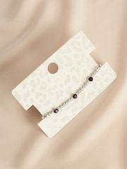 Silver Plated Birthstone Cupchain Sparkle Pully Bracelet - Image 15 of 15