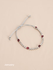 Silver Plated Birthstone Cupchain Sparkle Pully Bracelet - Image 3 of 15