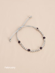 Silver Plated Birthstone Cupchain Sparkle Pully Bracelet - Image 4 of 15