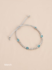 Silver Plated Birthstone Cupchain Sparkle Pully Bracelet - Image 5 of 15