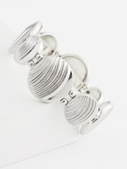 Silver Tone Wave Effect Stretch Bracelet - Image 3 of 3