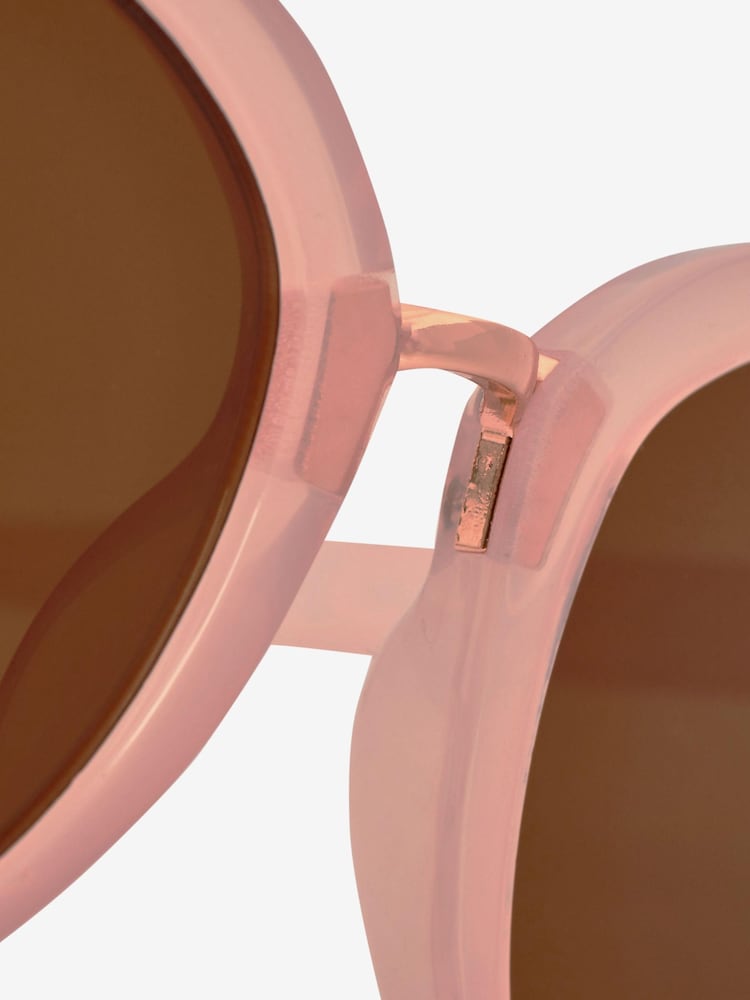 Light Pink Preppy Round Sunglasses - Image 4 of 5