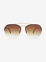 Bronze Aviator Rimless Lense Sunglasses - Image 2 of 4