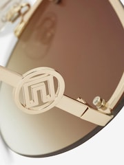 Bronze Aviator Rimless Lense Sunglasses - Image 3 of 4