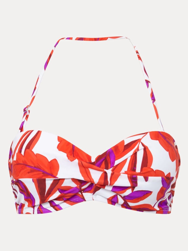 Phase Eight Orange Leaf Print Bikini Top - Image 6 of 6