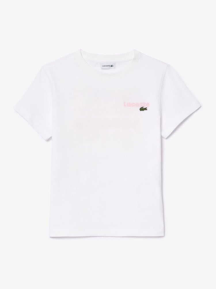 Lacoste Childrens Pastel Graphic Logo Back Print T-Shirt - Image 1 of 3