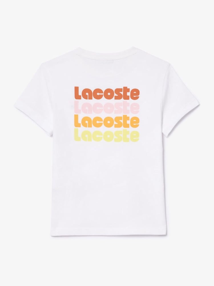 Lacoste Childrens Pastel Graphic Logo Back Print T-Shirt - Image 2 of 3