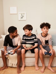 Black/Grey Short Pyjamas 3 Pack (3-16yrs) - Image 2 of 11