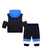 BOSS Blue Colourblock Logo Hooded Tracksuit - Image 2 of 2