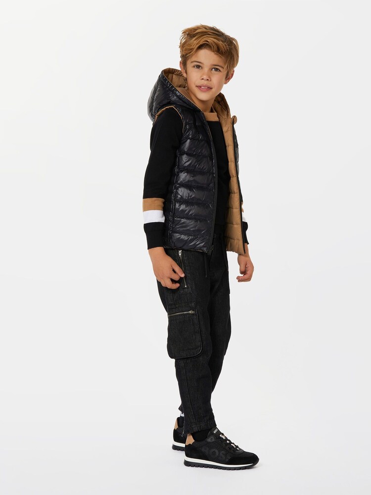 Veste veste BOSS réversible à logo marron et noir - Image 1 of 7