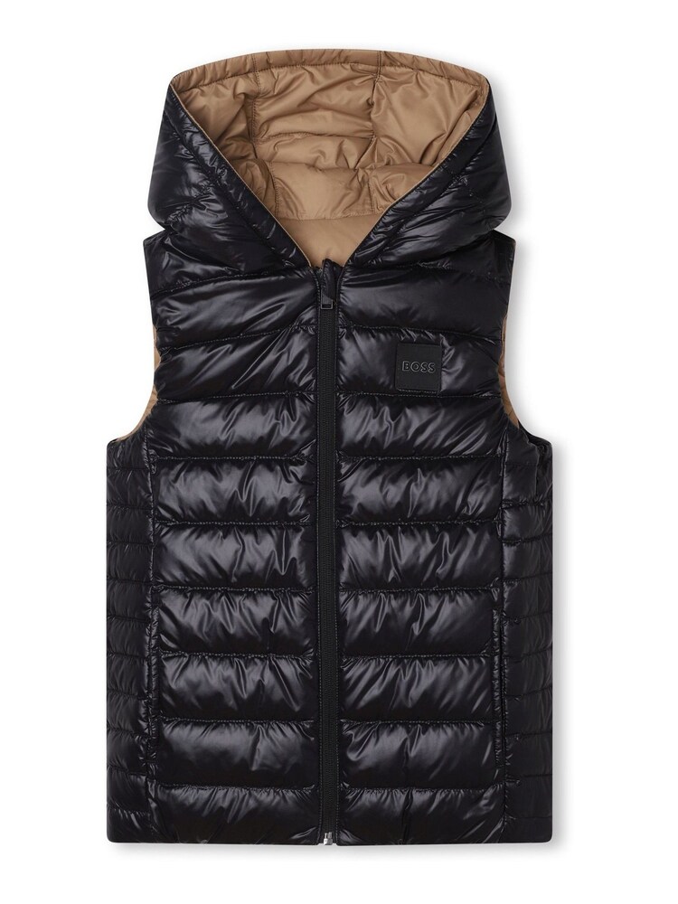 Veste veste BOSS réversible à logo marron et noir - Image 2 of 7
