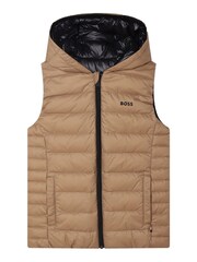 Veste veste BOSS réversible à logo marron et noir - Image 4 of 7