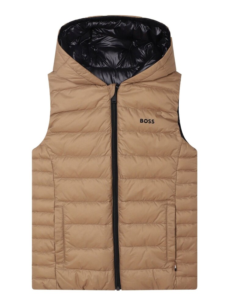 Veste veste BOSS réversible à logo marron et noir - Image 4 of 7