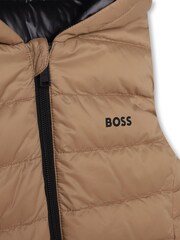 Veste veste BOSS réversible à logo marron et noir - Image 6 of 7