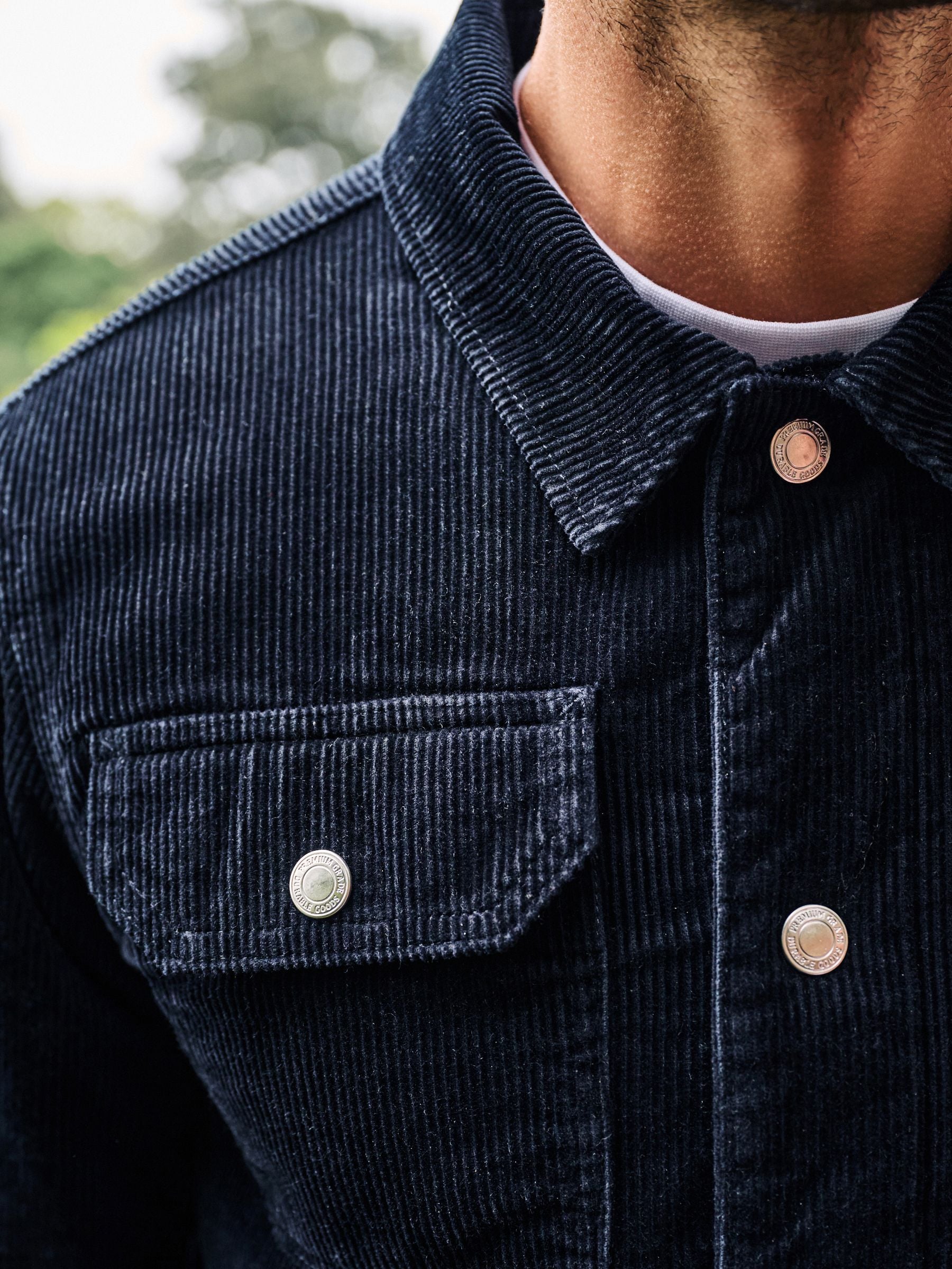 Buy Navy Blue Borg Lined Corduroy Worker Jacket from Next Czech Republic