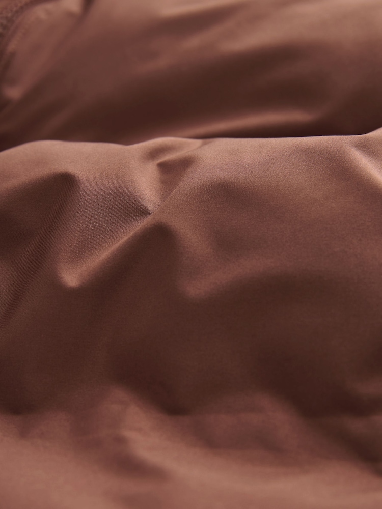 Rust Brown Non Hooded Shower Resistant Puffer Coat - Image 13 of 13