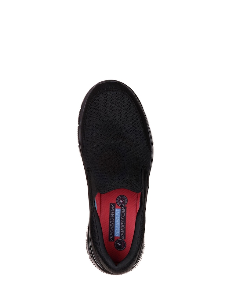 Skechers Black Work Relaxed Fit: Mens Flex Advantage McAllen Slip Resistant Shoes - Image 4 of 4