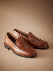 Tan Brown Signature Penny Loafers - Image 1 of 5