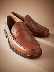 Tan Brown Signature Penny Loafers - Image 2 of 5