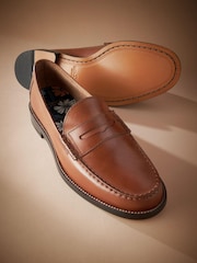 Tan Brown Signature Penny Loafers - Image 4 of 5