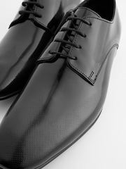 Black Leather Shine Derby Shoes - Image 5 of 6