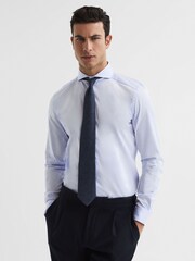 Reiss Blue Hudson Slim Fit Cutaway Collar Shirt - Image 2 of 7