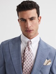 Reiss Soft Blue Wish Slim Fit Single Breasted Wool Blend Blazer - Image 4 of 8