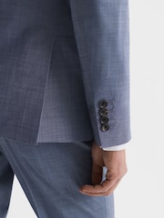 Reiss Soft Blue Wish Slim Fit Single Breasted Wool Blend Blazer - Image 6 of 8