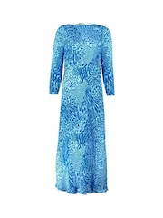 Ro&Zo Blue Animal Bias Midi Dress - Image 7 of 7