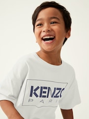 Kenzo Kids Unisex Cream 100% Cotton Logo T-Shirt - Image 2 of 4