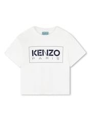 Kenzo Kids Unisex Cream 100% Cotton Logo T-Shirt - Image 3 of 4