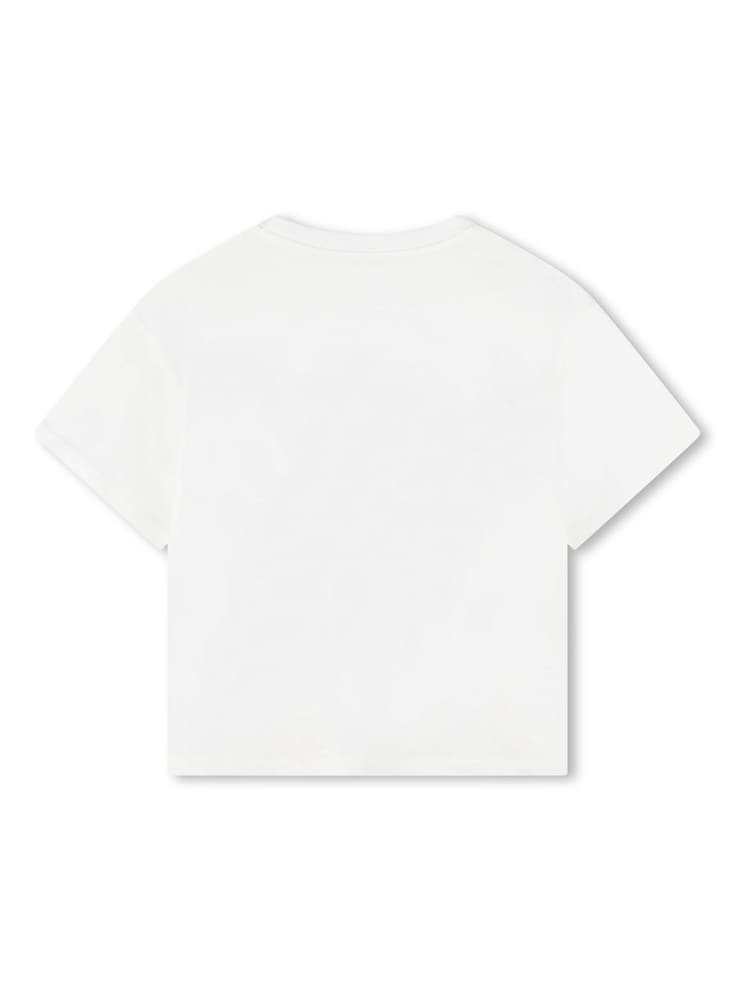 Kenzo Kids Unisex Cream 100% Cotton Logo T-Shirt - Image 4 of 4