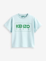 Kenzo Kids Unisex Blue 100% Cotton Logo T-Shirt - Изображение 4 из 4
