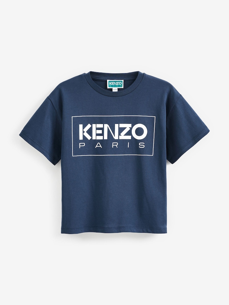 Kenzo Kids Unisex Blue Logo T-Shirt - Image 1 of 3